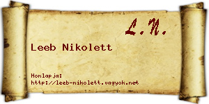 Leeb Nikolett névjegykártya